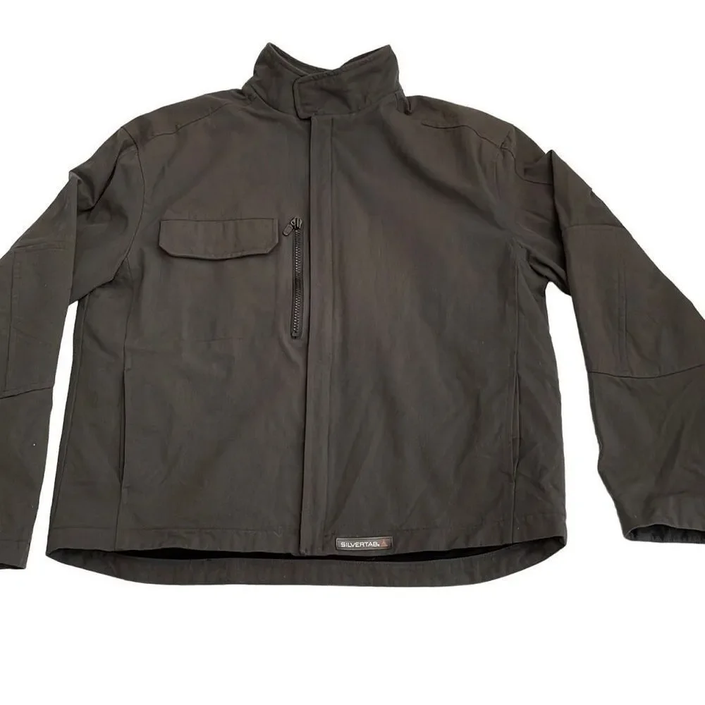 Nearly new! Levi’s SILVERTAB Charcoal Gray Canvas Fleece-Lined Zip Up Work Jacke